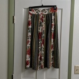 Mixed Pattern Boho Skirt